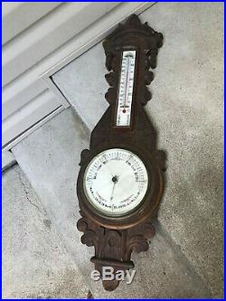 Antique Barometer/ Thermometer Weather Station Not Working Missing Pieces Anchor