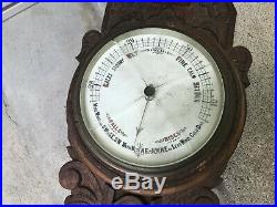 Antique Barometer/ Thermometer Weather Station Not Working Missing Pieces Anchor