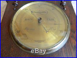 Antique Barometer Thomas Armstrong and Brother, Liverpool #3098 Oak & Brass
