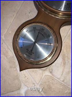 Antique Barometer and Thermometer Brown Wood Free Shipping