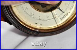 Antique Belgium Carved Wood Wall Barometer/thermometer J. Agthe Anvers(antwerp)