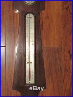 Antique Benjamin Pike & Son New York Banjo Barometer Thermometer Weather Station
