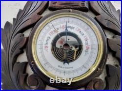 Antique Black Forest Barometer/Thermometer carved wood, 100+ years old