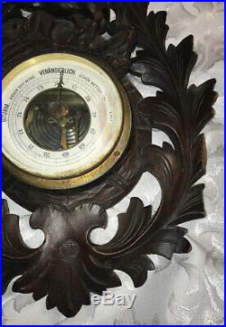 Antique Black Forest Carved Danish Barometer Horse Equine N Carstensen Horsens