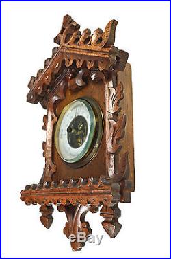 Antique Black Forest Style Carved Walnut Barometer, Dutch