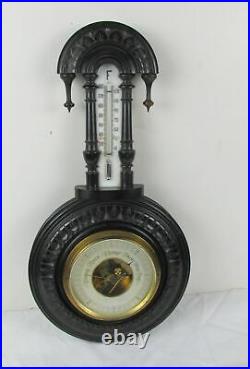 Antique Black Forest Wall Barometer & Thermometer Germany