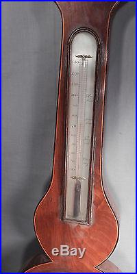 Antique Boffi Hastings Banjo Barometer AS IS To Restore early Inlaid mahogany