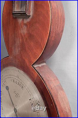 Antique Boffi Hastings Banjo Barometer AS IS To Restore early Inlaid mahogany