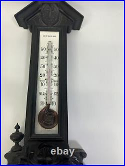 Antique Boucrt Aneroid Barometer & Thermometer Paris