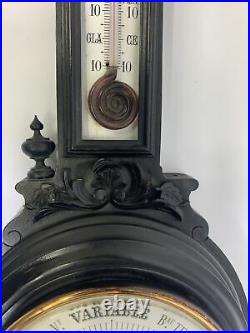 Antique Boucrt Aneroid Barometer & Thermometer Paris