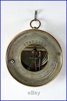 Antique Brass Barometer Briggs Brothers, Philadelphia