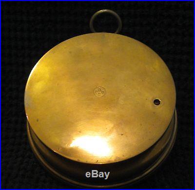 Antique Brass Barometer & Thermometer. Marked on back NPHB