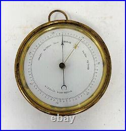 Antique Brass Cased Aneroid Barometer by Dubois & Casse, France D(anchor)C mark