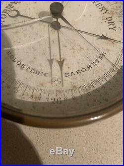 Antique Brass Enamel Paul Naudet Holosteric Barometer PNHB