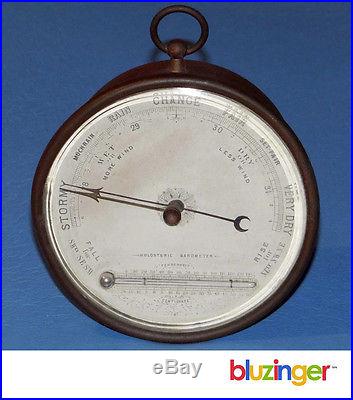 Antique Brass HOLOSTERIC BAROMETER / THERMOMETER