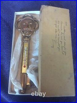 Antique Brass Key Thermometer
