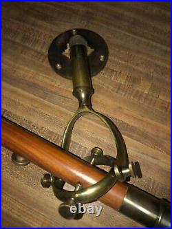 Antique Brass Marine Stick Barometer by R. N. Desterro Lisbon 38 Tall