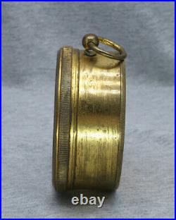 Antique Brass Pocket Aneroid Barometer Mid to Late 19th Century