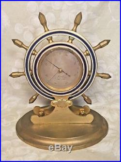 Antique Brass Ships Wheel Barometer Blue Enamel Trim P Galle 21 Union Square New