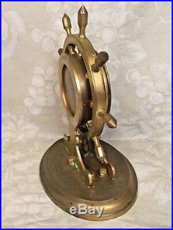 Antique Brass Ships Wheel Barometer Blue Enamel Trim P Galle 21 Union Square New