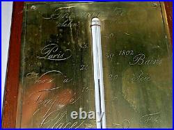 Antique Brass Wood Bains Reaumur Selon Thermometer Paris French Tempere Glace