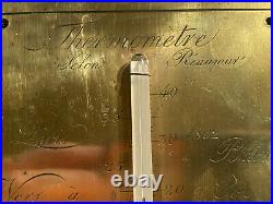 Antique Brass Wood Bains Reaumur Selon Thermometer Paris French Tempere Glace