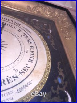 Antique Brometer Louis XIV framed Turquiose & Pearl Inlay Gold Trim Par Gohin