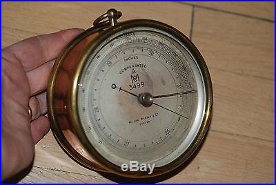 Antique Ca 1870's Brass Barometer Wilson Warden & Co. No Reserve