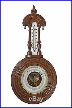 Antique Carved Barometer / Thermometer, Dutch