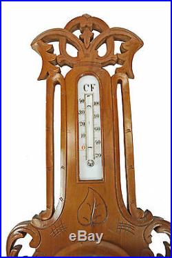 Antique Carved Barometer / Thermometer, Dutch