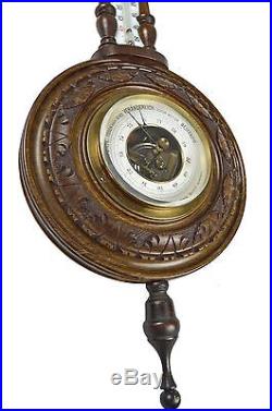 Antique Carved Barometer / Thermometer, Dutch / German