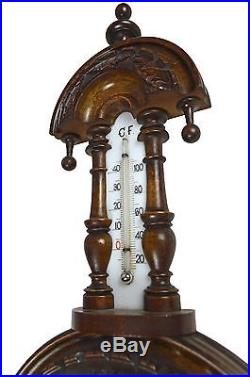 Antique Carved Barometer / Thermometer, Dutch / German