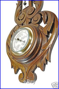 Antique Carved Barometer / Thermometer, French