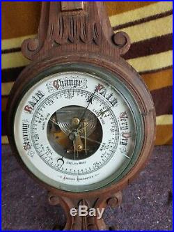 Antique Carved Wood Barometer