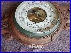 Antique Carved Wood Barometer