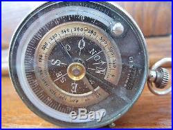 Antique Cased Pocket Barometer Compass Thermometer late 19th century