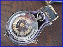 Antique Cased Pocket Barometer Compass Thermometer late 19th century