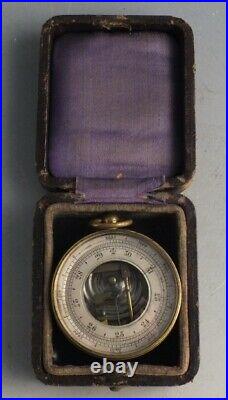 Antique Cased Pocket Barometer Or Travel Barometer