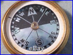 Antique, Cased Pocket Barometer, Thermometer & Pearl Compass Compendium, Rare, EXC++