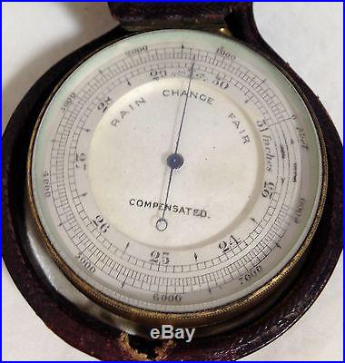 Antique Cased Pocket Compensated Barometer / Altimeter