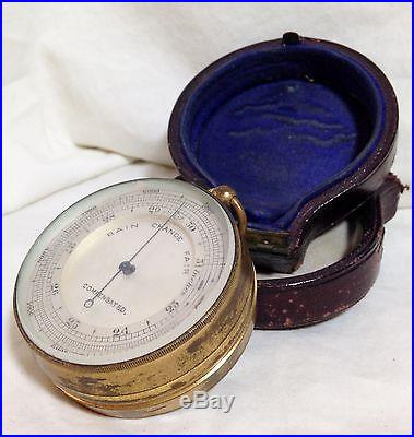 Antique Cased Pocket Compensated Barometer / Altimeter