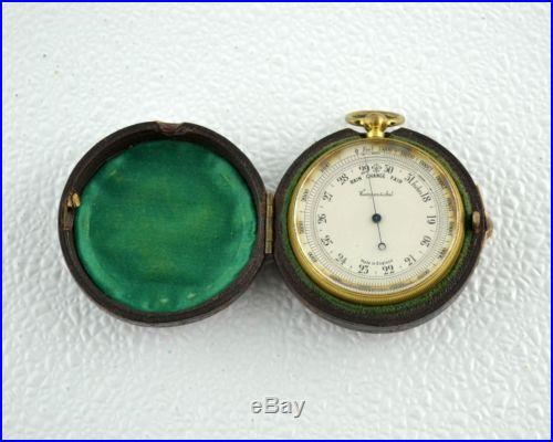 Antique Cased Pocket Compensated Barometer / Altimeter Made in England