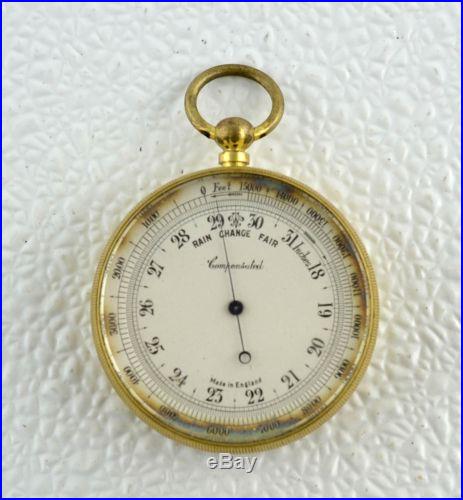 Antique Cased Pocket Compensated Barometer / Altimeter Made in England