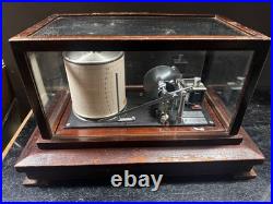 Antique Casella London Cyclo Stormograph Recording Barograph, Wood & Glass