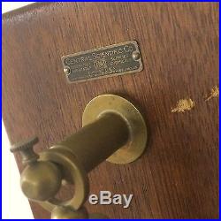 Antique Central Scientific Brass / Copper Barometer mounted on Mahogany