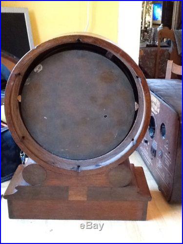 Antique Chadburn & Son Barometer with Weighted Oak Case Mantle Ships RARE