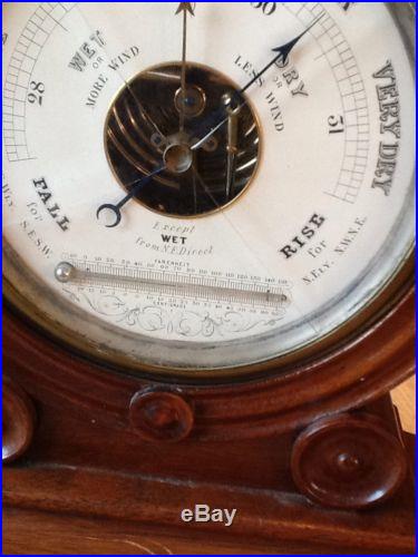 Antique Chadburn & Son Barometer with Weighted Oak Case Mantle Ships RARE