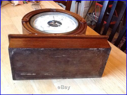 Antique Chadburn & Son Barometer with Weighted Oak Case Mantle Ships RARE