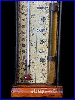 Antique Charles Large Brooklyn New York Standard Storm Glass Barometer