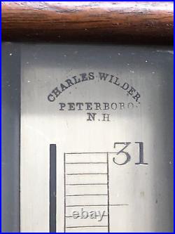 Antique Charles Wilder Barometer PETERSBORO NH, Pat 1860, Mahogany 37